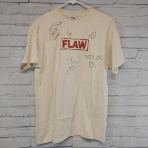 Vintage Signed FLAW band music Shirt 2002